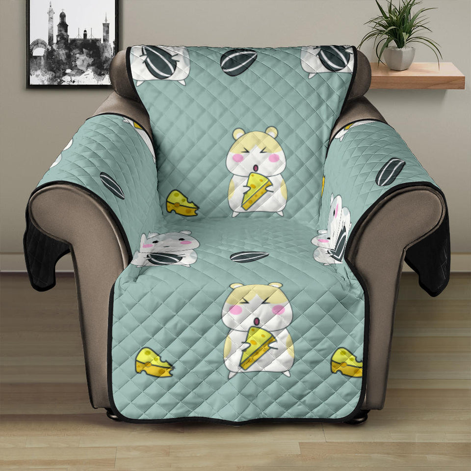 Cute hamster cheese pattern Recliner Cover Protector