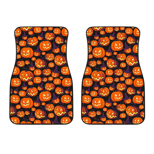 Halloween Pumpkin Pattern Front Car Mats