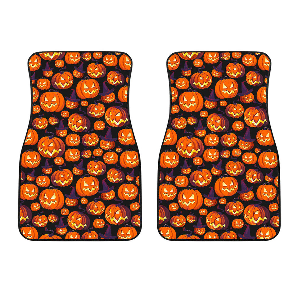 Halloween Pumpkin Pattern Front Car Mats