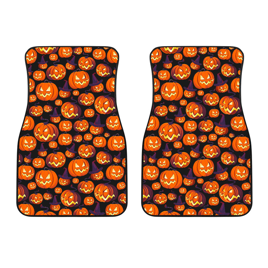 Halloween Pumpkin Pattern Front Car Mats
