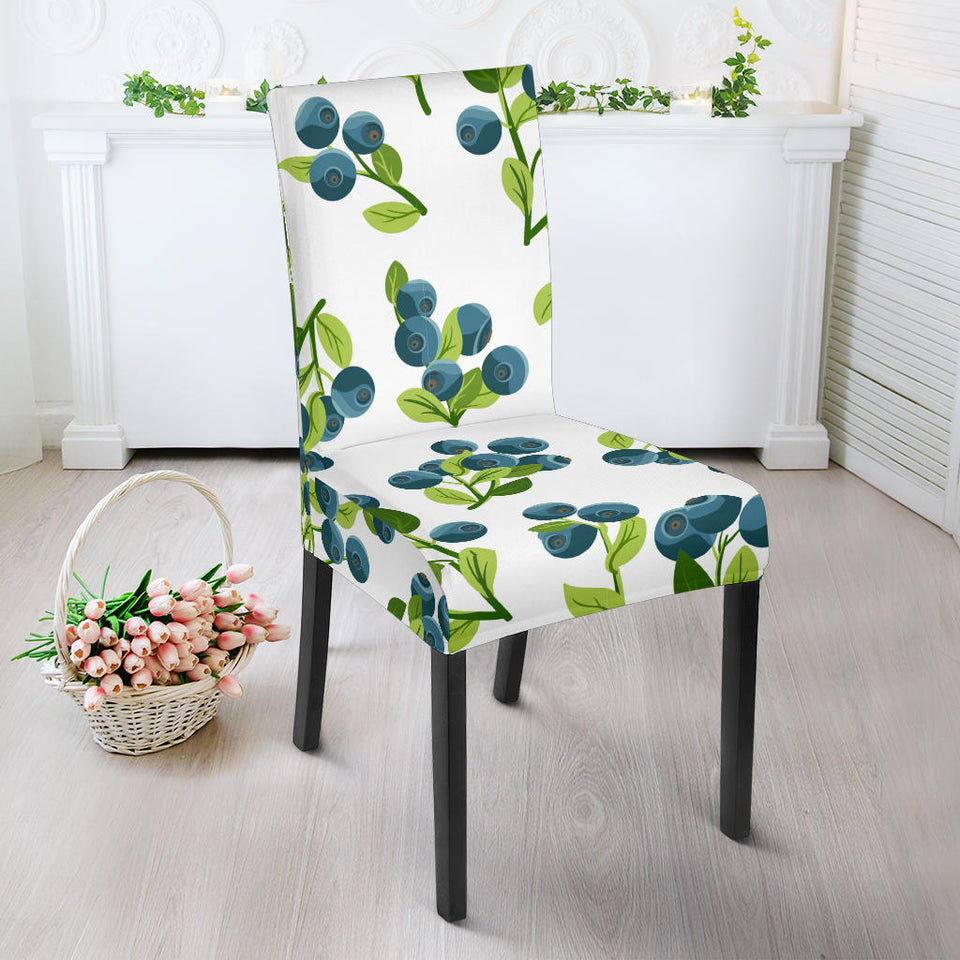 Blueberry White Background Dining Chair Slipcover