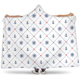 Anchor Rudder Nautical Design Pattern Hooded Blanket
