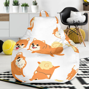 Brown Pomeranian Pattern Bean Bag Cover