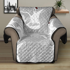white swan gray background Recliner Cover Protector