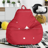 Christmas Tree Star Snow Red Background Bean Bag Cover