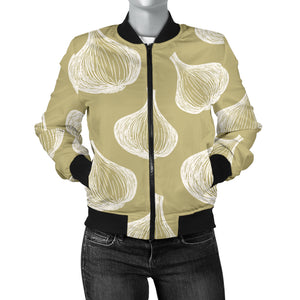 Garlic Design Pattern Women'S Bomber Jacket
