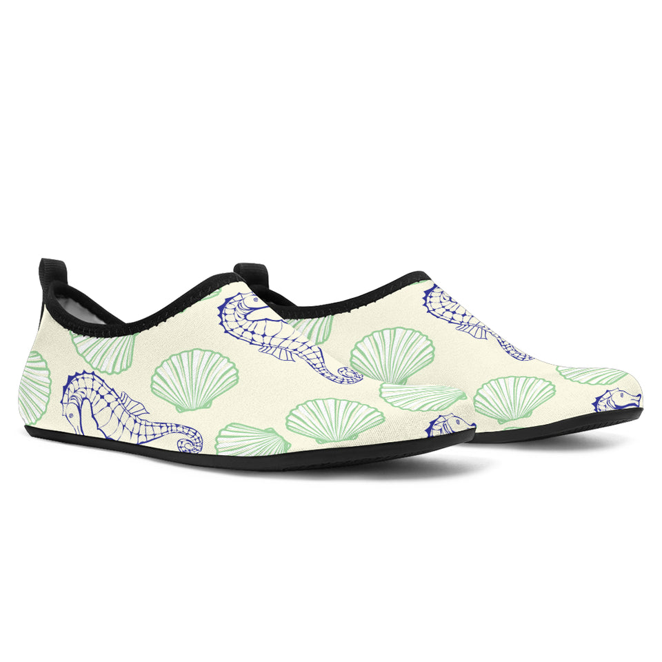 Seahorse Shell Pattern Aqua Shoes