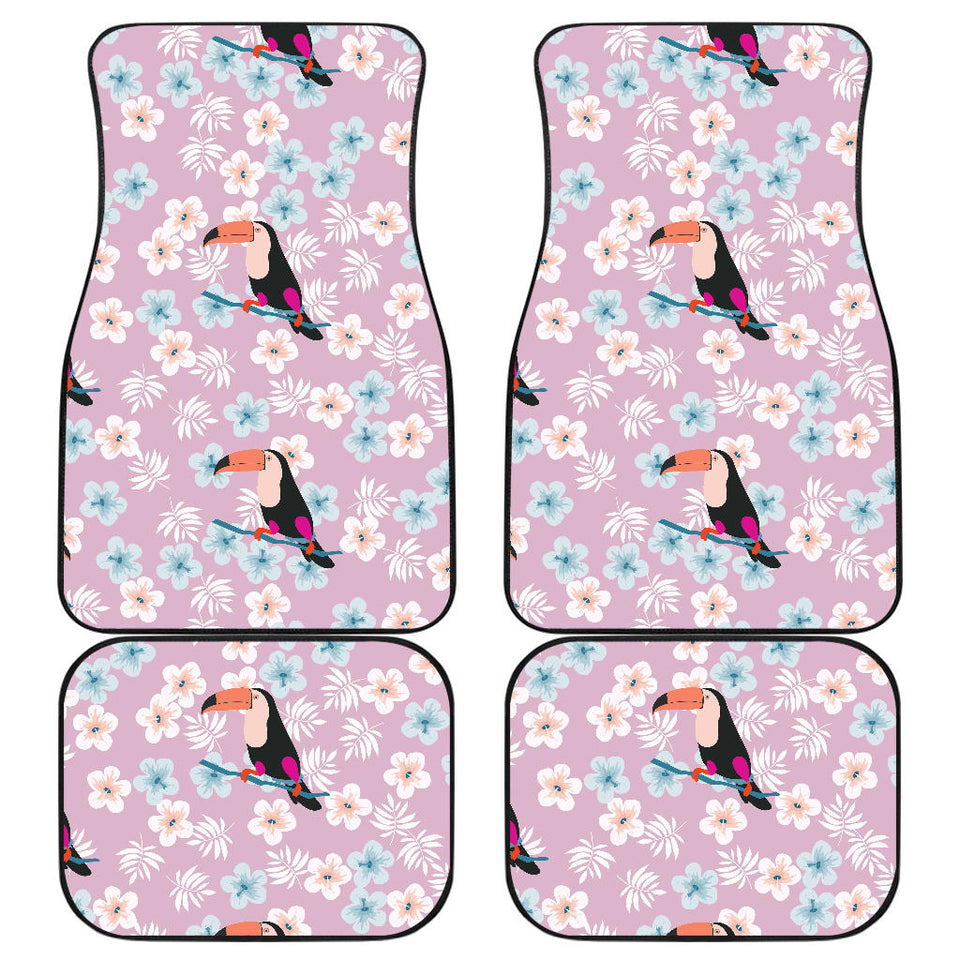 Beautiful Toucan Flower Leaves Front And Back Car Mats