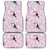 Beautiful Toucan Flower Leaves Front And Back Car Mats