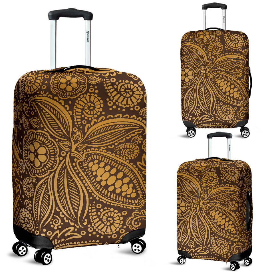 Cocoa Beans Tribal Polynesian Pattern Background Luggage Covers