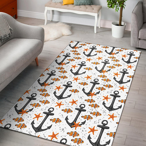 Clown Fish Pattern Print Design 02 Area Rug