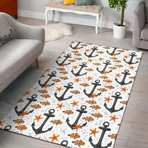 Clown Fish Pattern Print Design 02 Area Rug