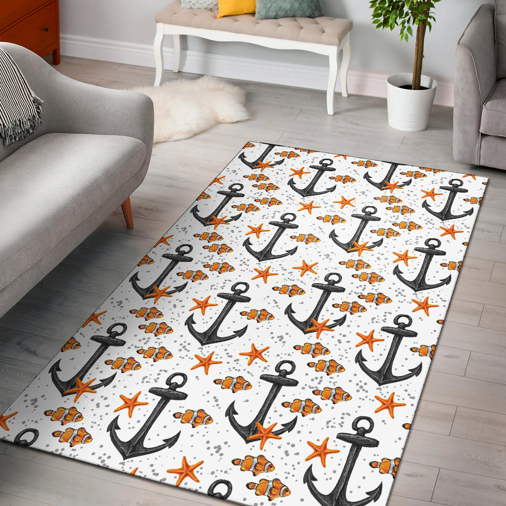 Clown Fish Pattern Print Design 02 Area Rug