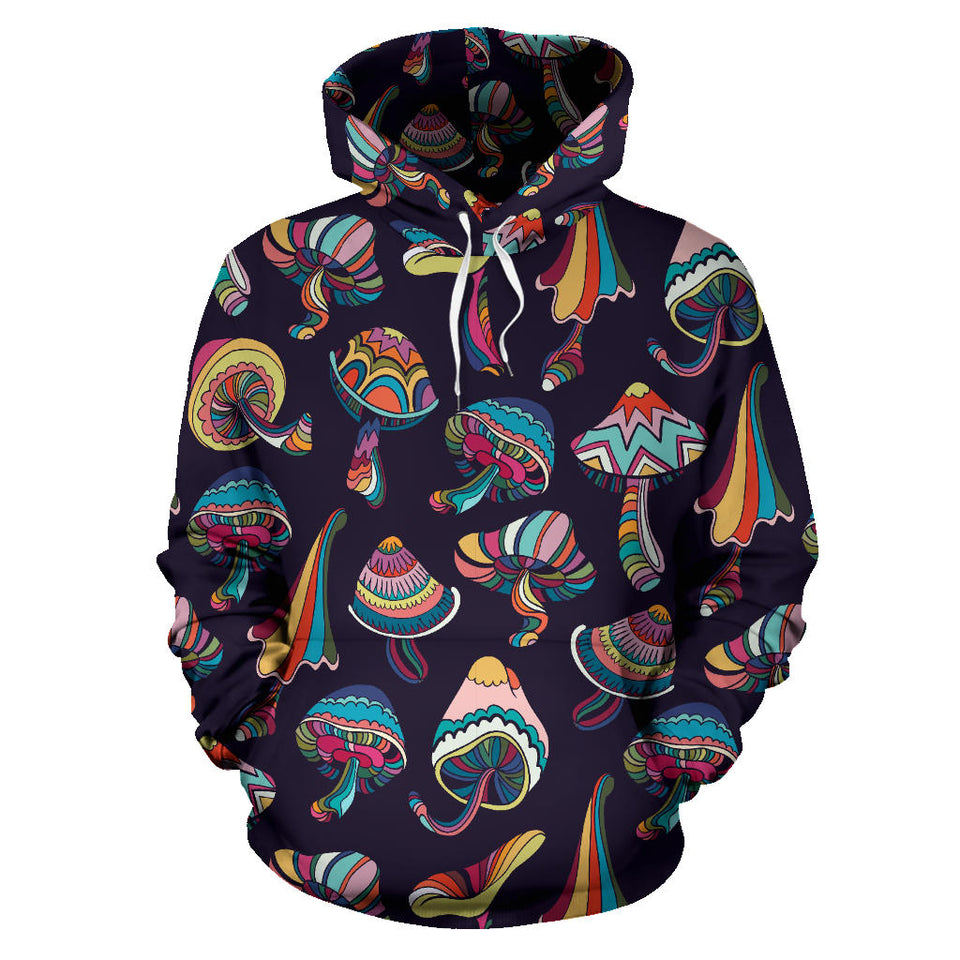 Colorful Mushroom Pattern Men Women Pullover Hoodie