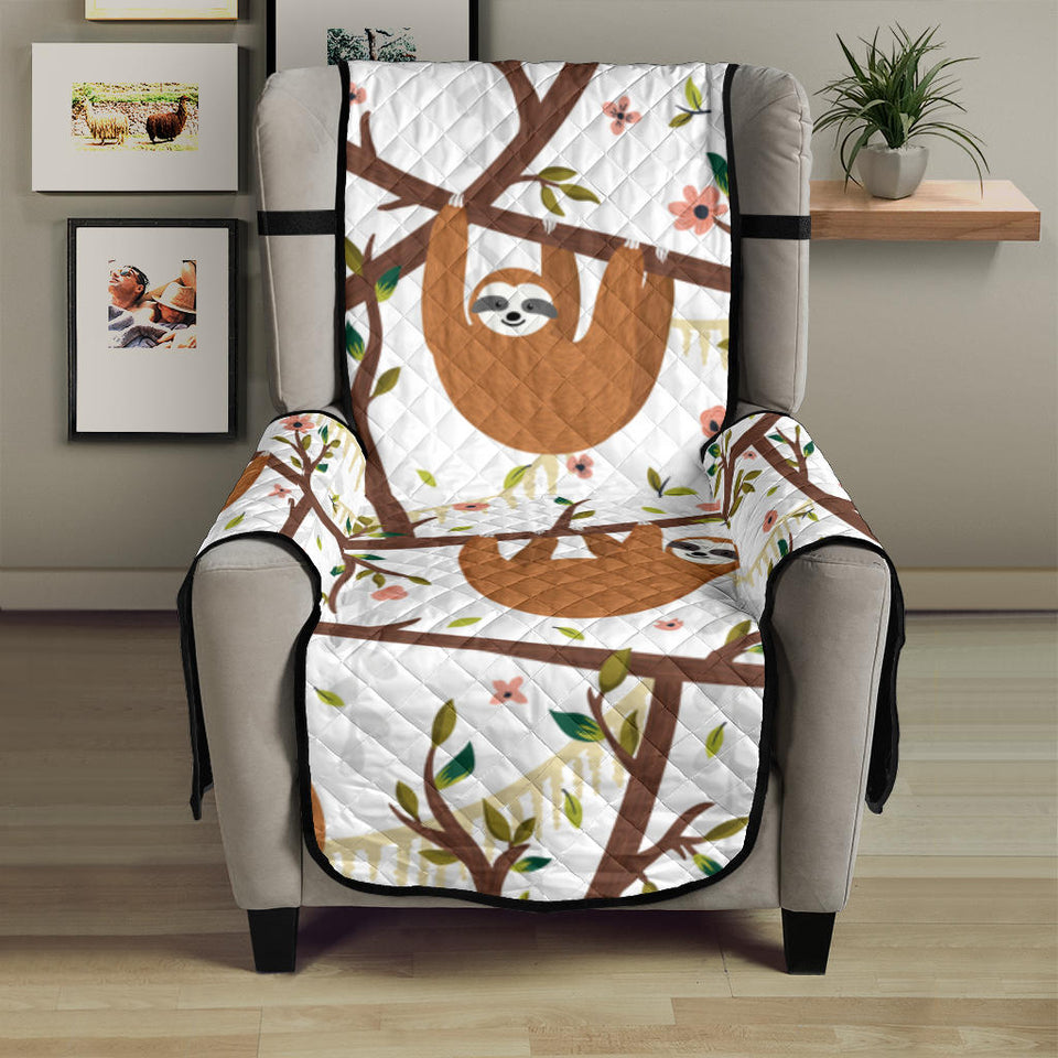 Sloths hanging on the tree pattern Chair Cover Protector