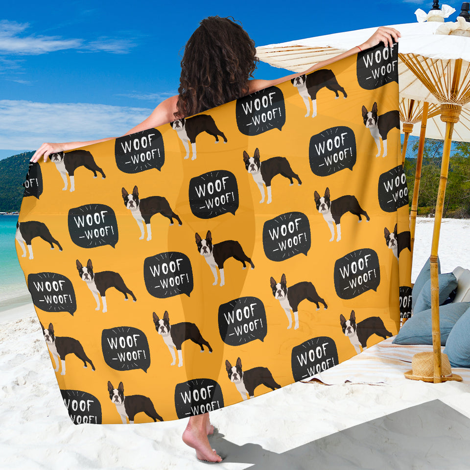 Boston Terrier Design Pattern Sarong