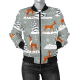 Beautiful Deers Winter Christmas Women'S Bomber Jacket