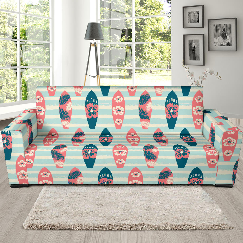 Surfboard Pattern Print Design 02  Sofa Slipcover