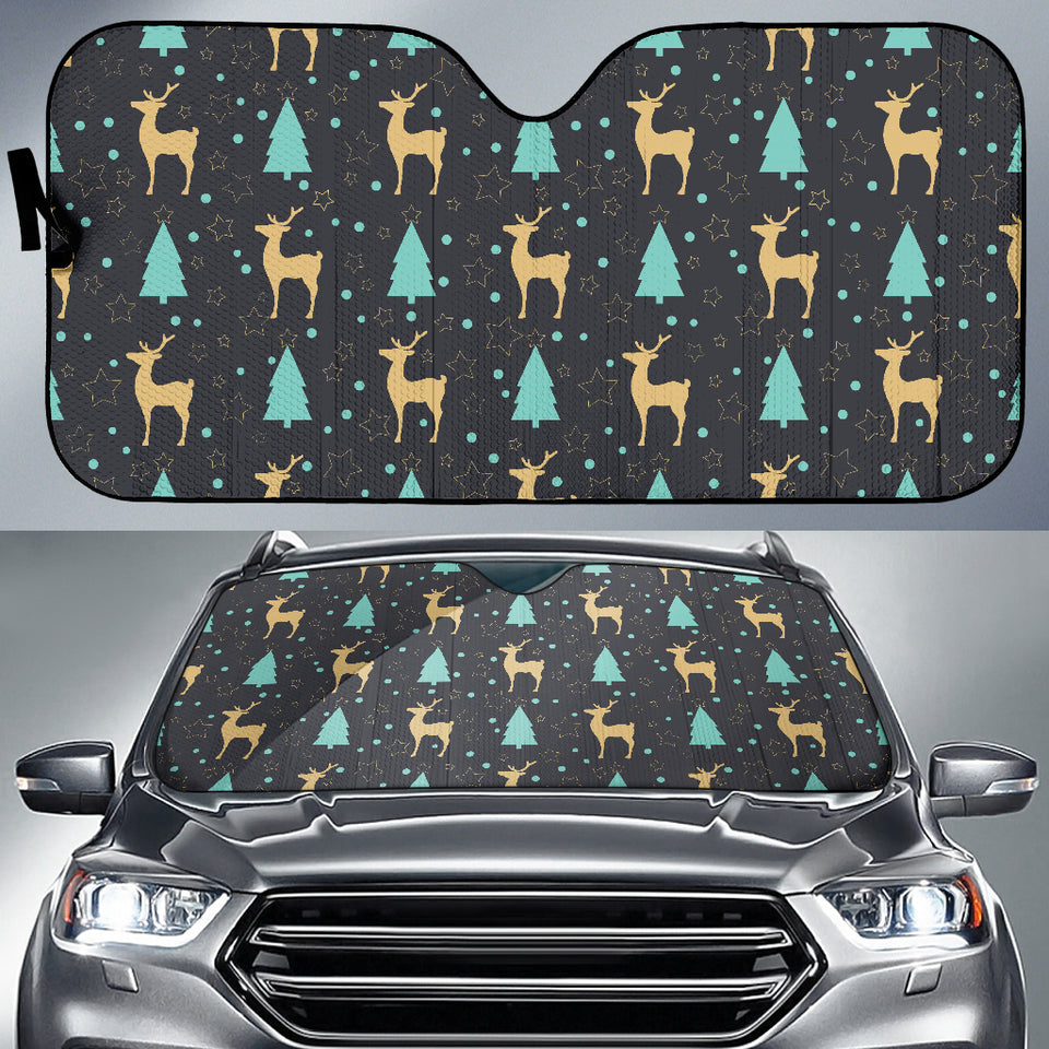 Deers Star Tree Pattern Car Sun Shade