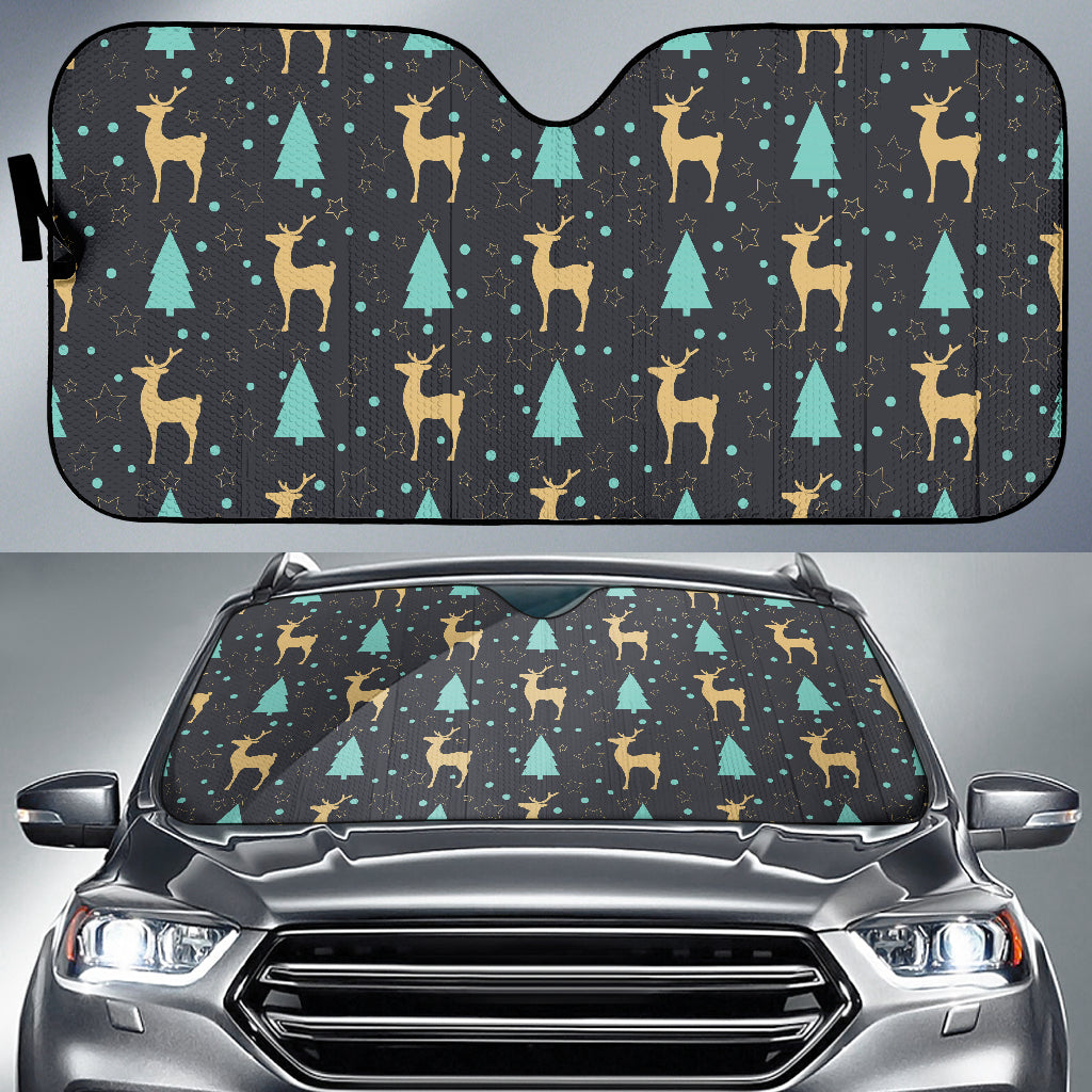 Deers Star Tree Pattern Car Sun Shade