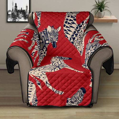 Zebra abstract red background Recliner Cover Protector
