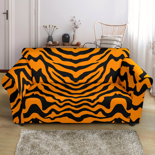 Bengal Tigers Skin Print Pattern Loveseat Couch Slipcover