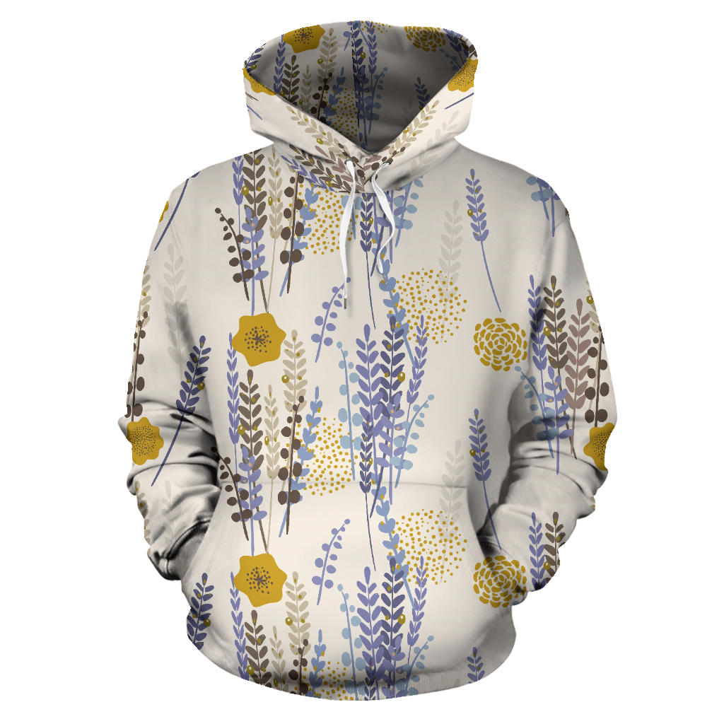 Lavender Modern Pattern Blackground Men Women Pullover Hoodie