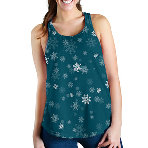 Snowflake pattern dark background Women Racerback Tank Top