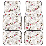 English Bulldog Pattern Print Design 01 Front and Back Car Mats