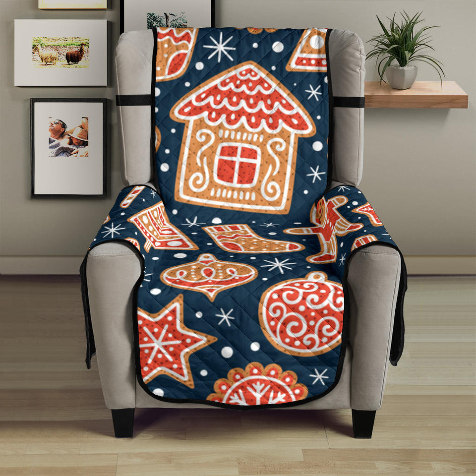 Christmas gingerbread cookie pattern Chair Cover Protector
