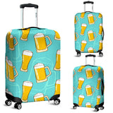 Beer Pattern Green Background Luggage Covers