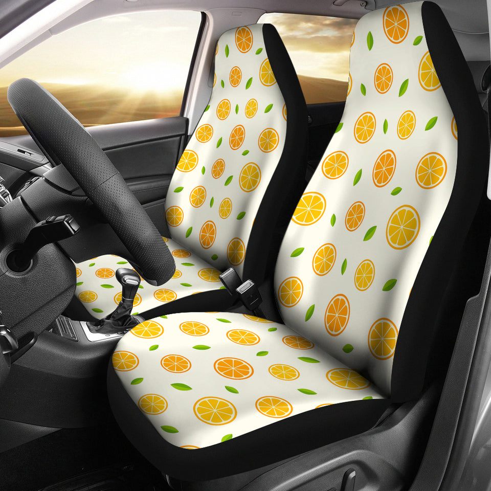 Oranges Leaves Pattern Universal Fit Car Seat Covers