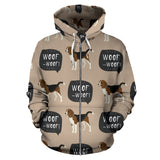 Beagle Pattern Zip Up Hoodie