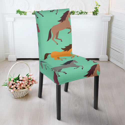 Colorful Horses Pattern Dining Chair Slipcover