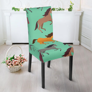 Colorful Horses Pattern Dining Chair Slipcover