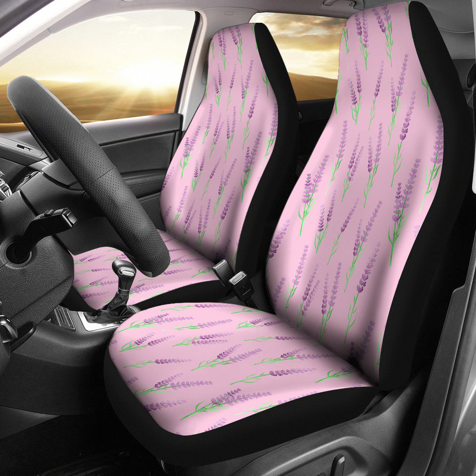 Lavender Pattern Pink Background Universal Fit Car Seat Covers
