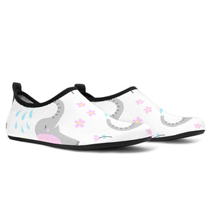 Cute Elephant Mouse Pattern Aqua Shoes