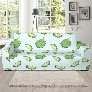 Durian Pattern Blue Background Sofa Slipcover