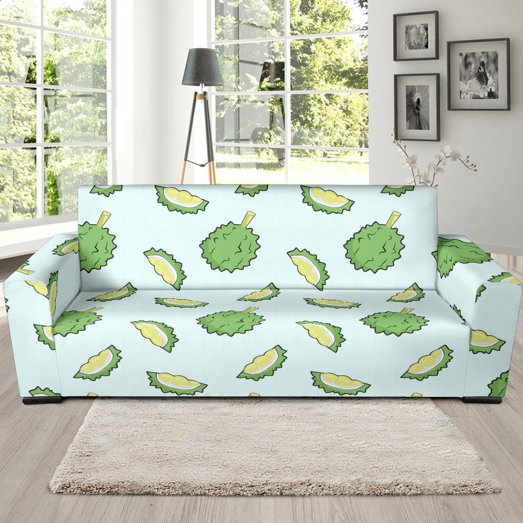 Durian Pattern Blue Background Sofa Slipcover