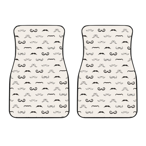 Mustache Beard Pattern Print Design 05 Front Car Mats