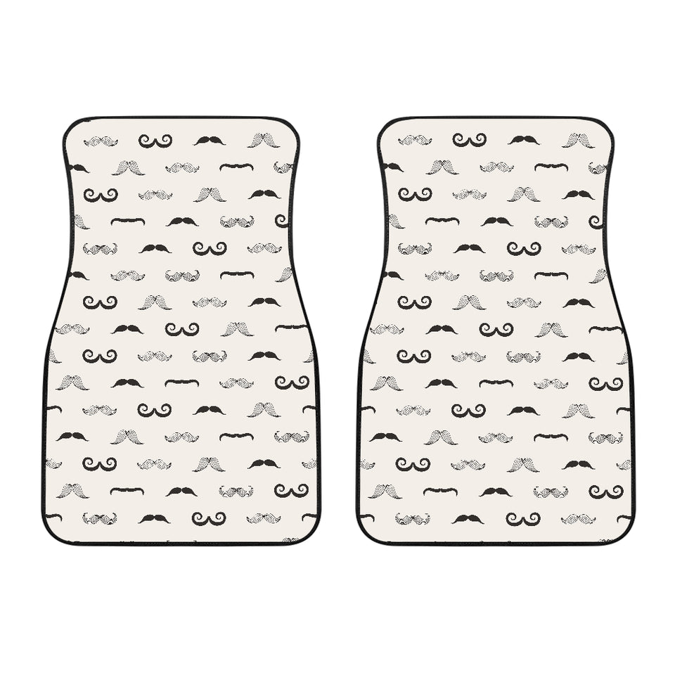 Mustache Beard Pattern Print Design 05 Front Car Mats
