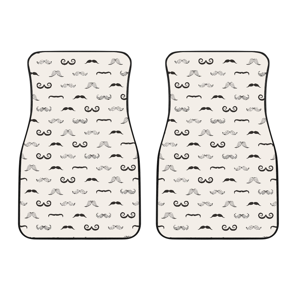 Mustache Beard Pattern Print Design 05 Front Car Mats
