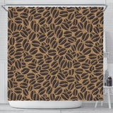 Coffee Bean On Brown Background Shower Curtain Fulfilled In US