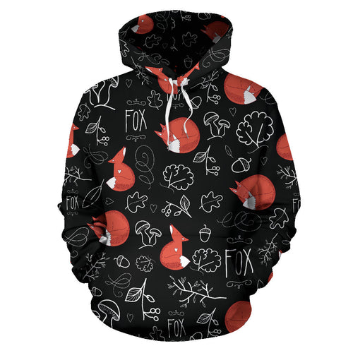 Fox Sleeping Fox Pattern Men Women Pullover Hoodie