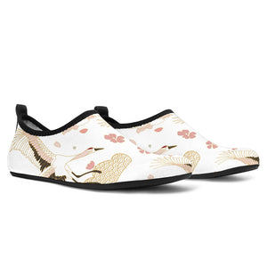 Beautiful Japanese Cranes Pattern Aqua Shoes