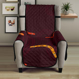 Boomerang Australian aboriginal ornament circle black background Chair Cover Protector