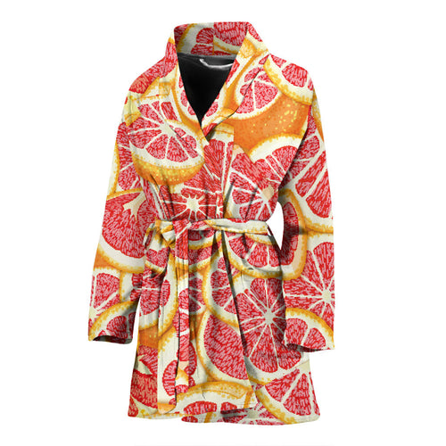 Tropical Grapefruit Pattern Women'S Bathrobe