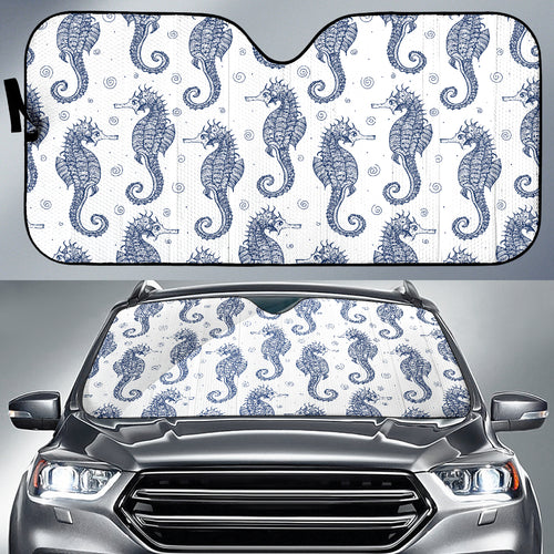 Seahorse Pattern Background Car Sun Shade