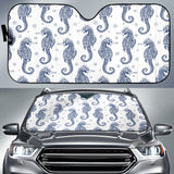 Seahorse Pattern Background Car Sun Shade