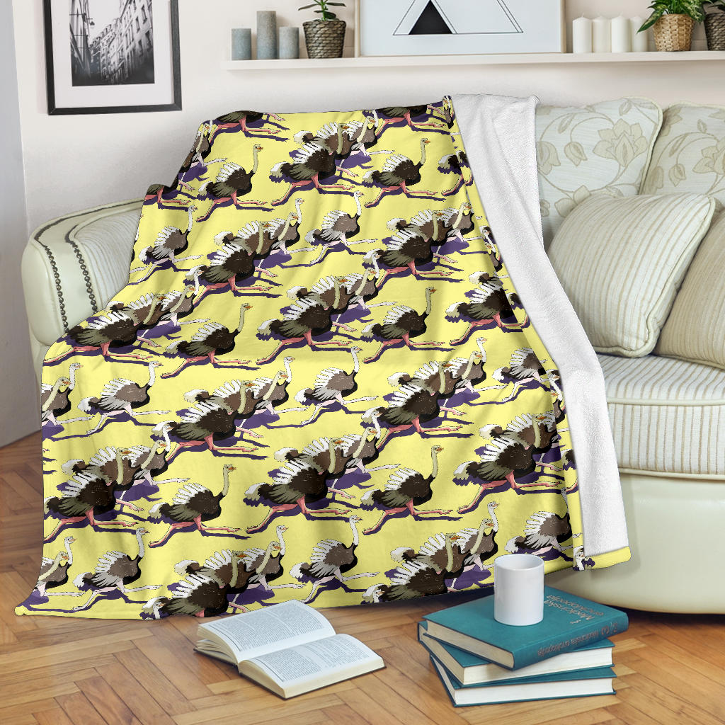 Ostrich Pattern Print Design 04 Premium Blanket